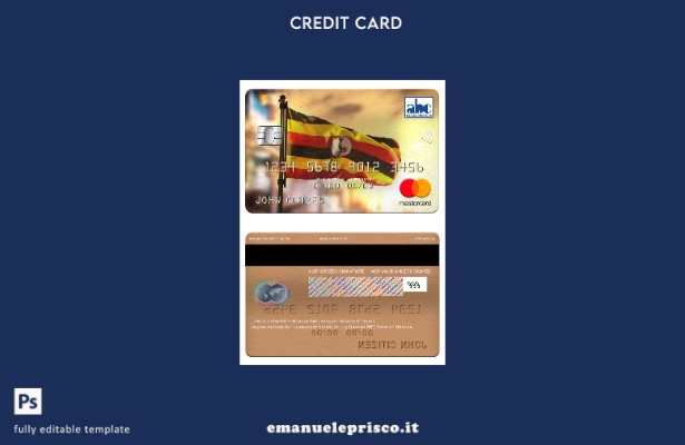modello mastercard Uganda ABC Bank of Uganda in stile verificato